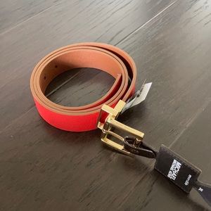 Michael Kors reversible belt in orange and brown